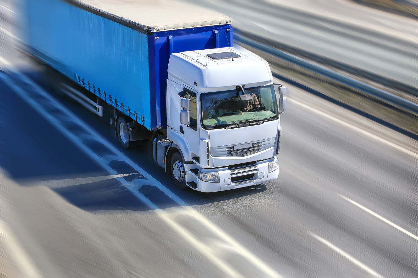 Lorry in transit